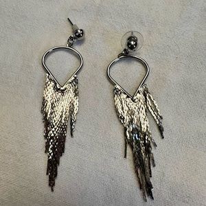 Maurice's Silver Tear Drop Fringe Nickel Sensitive Earrings